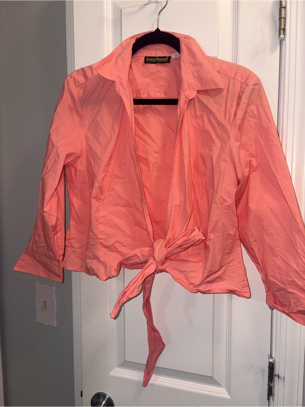 Pink Harvè Benard Tie-Front Blouse
